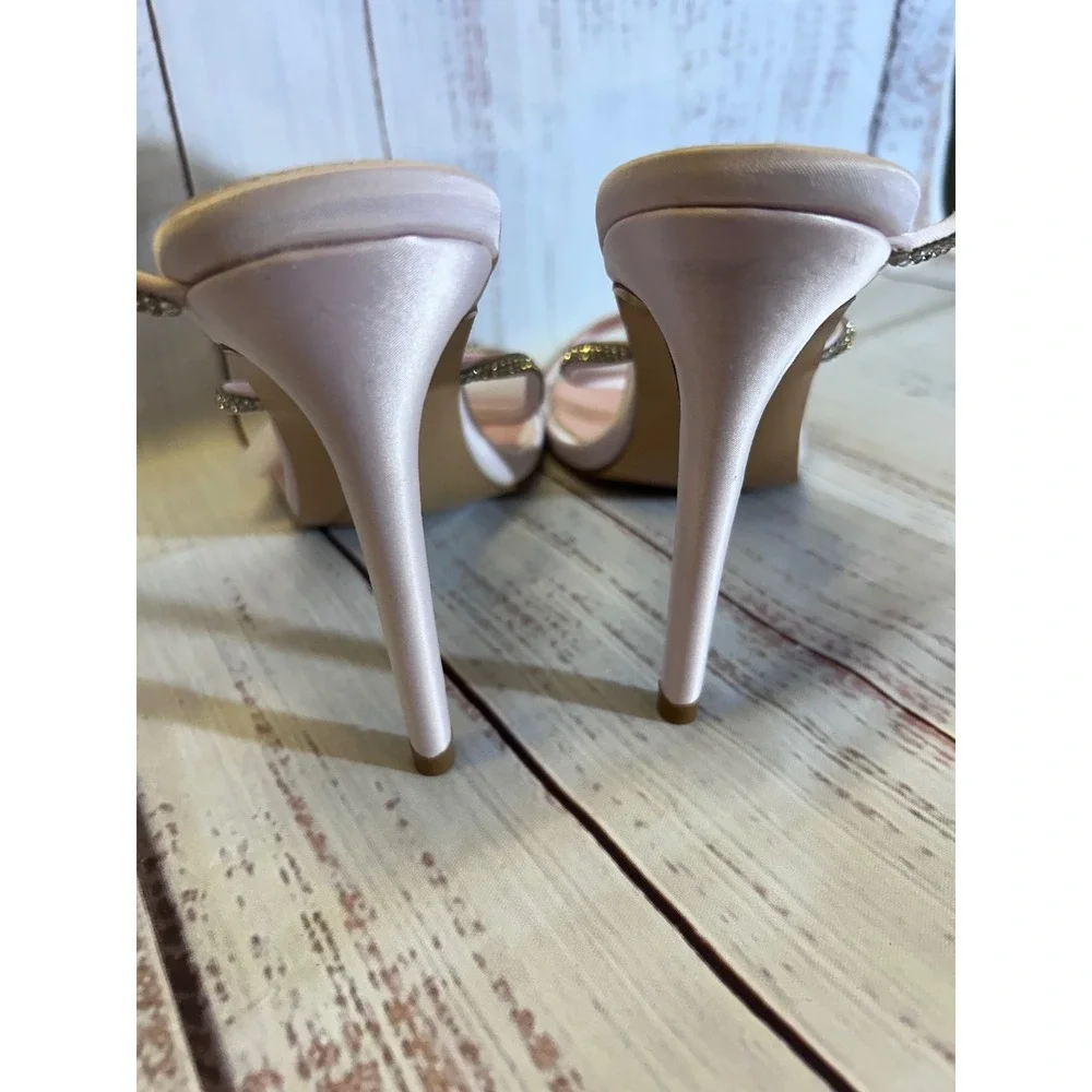 UBWDU Butterfly Rhinestone Heels Womens 10 Pink Bridal Wedding Prom Stiletto New